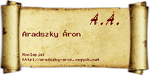 Aradszky Áron névjegykártya