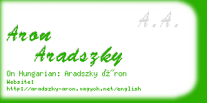 aron aradszky business card